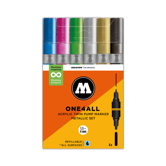 Málningarpennasett ONE4ALL - Metallic - 6 stk