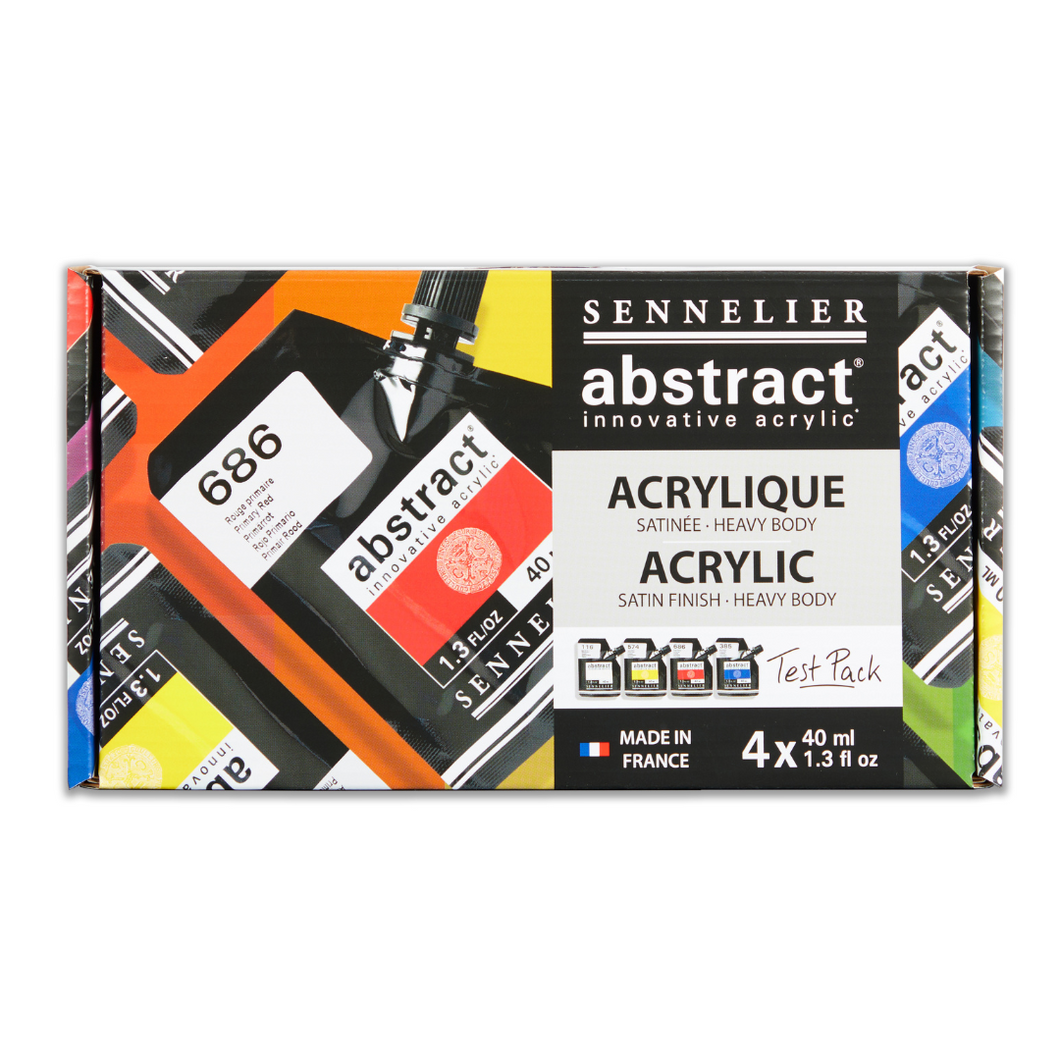 Abstract akrýlmálning – kynningarsett 4×40 ml