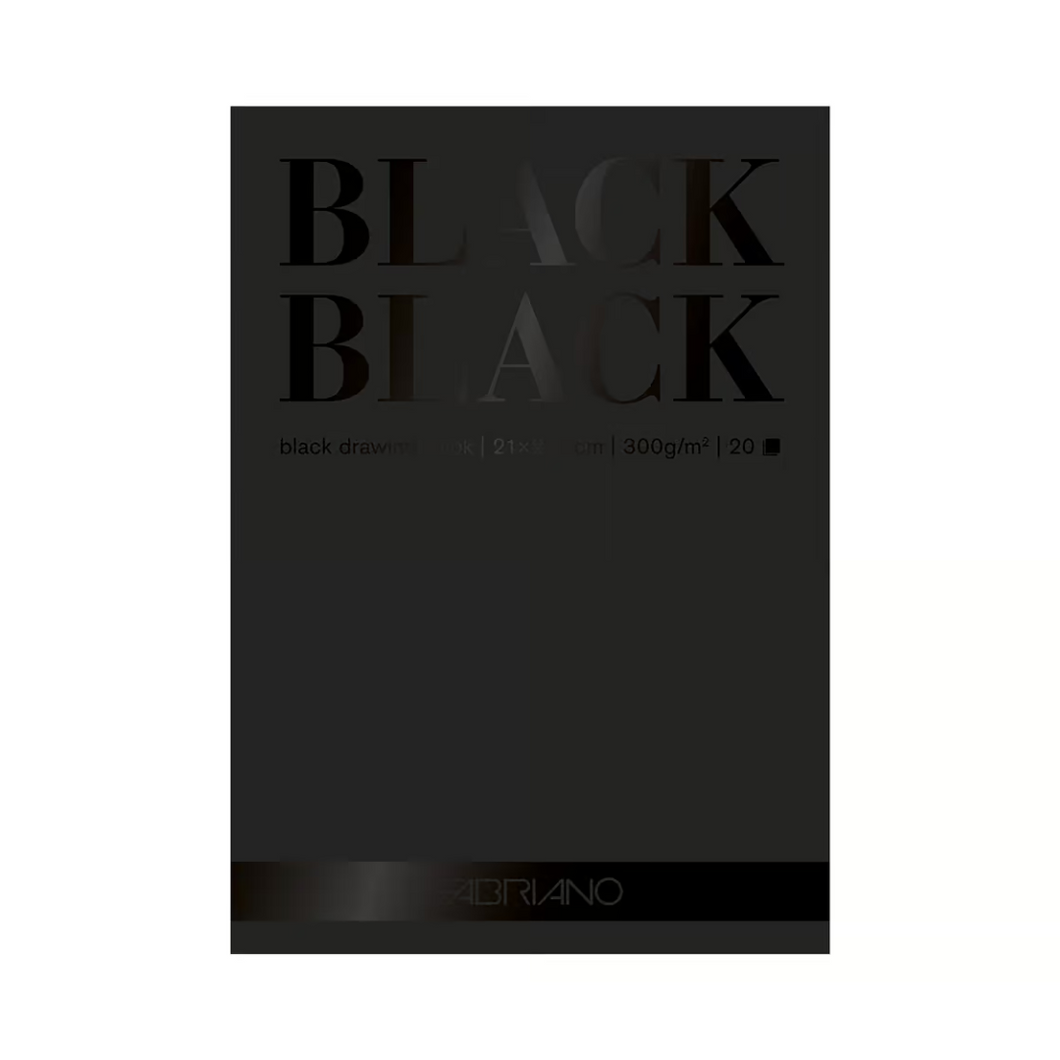 BLACK BLACK - svartur pappír - blokk - 300 gsm - 20 blaðsiður