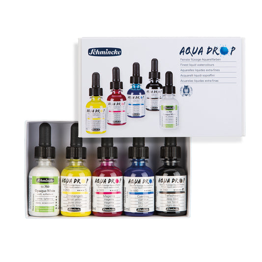 Fljótandi vatnslitir AQUA DROP sett 5 x 30 ml