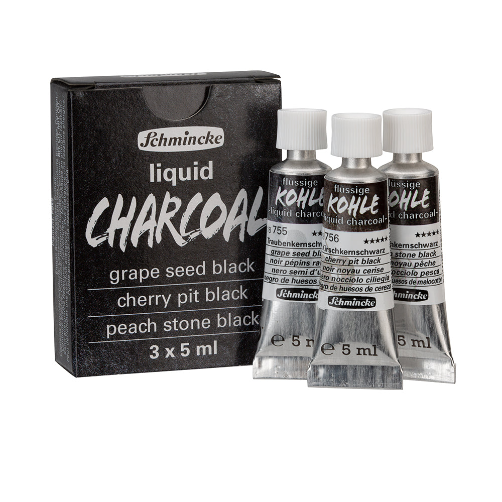 Fljótandi teiknikol Liquid Charcoal 3 x 5 ml