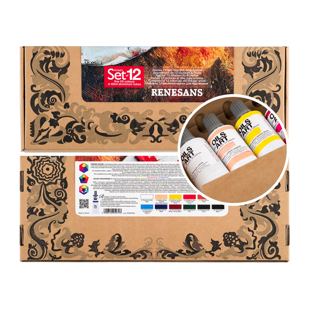 Olíulita Sett Oils for Art 12 x 60 ml
