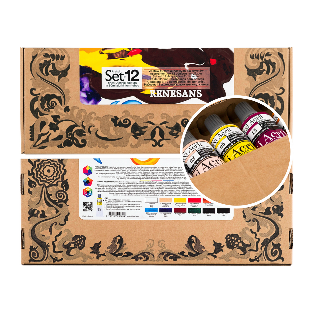 Akrýllita Sett Maxi Acril 12 x 20 ml