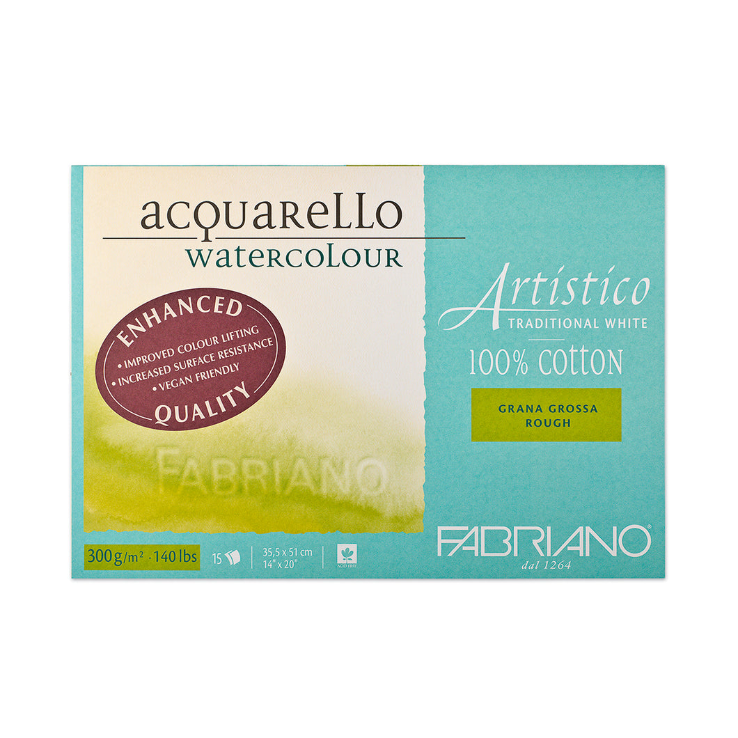 Vatnslitablokk ARTISTICO Traditional White Rough - 300 g/m²