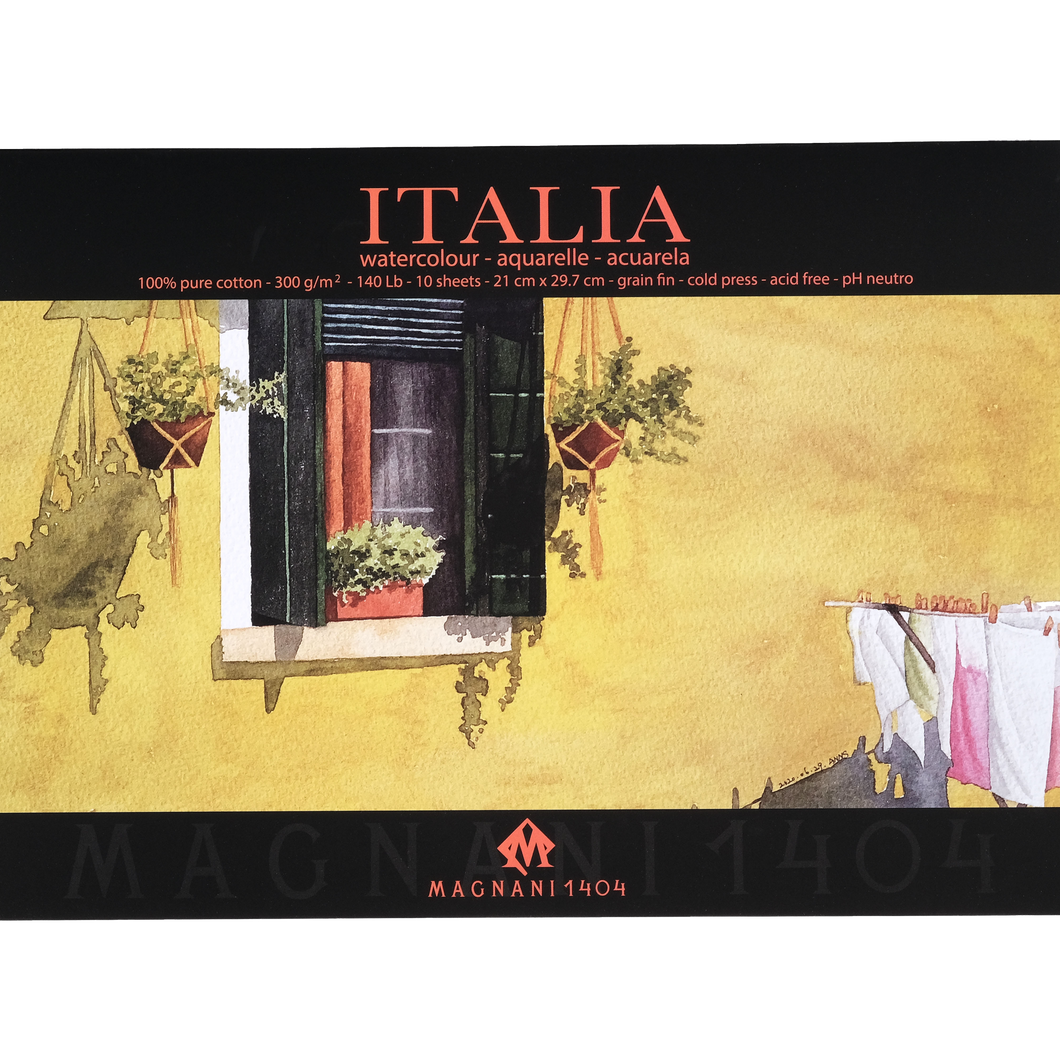 Vatnslitablokk ITALIA Cold Press - 10 blaðsíður 300 g/m²